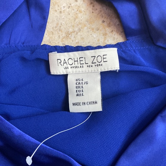 NWOT RACHEL ROY Front & Back Knot Halter Top in Sapphire Blue Size Large - Picture 4 of 8